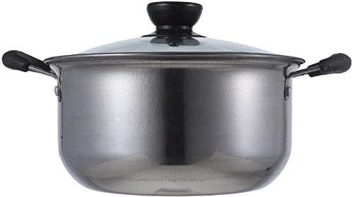 1pc Stainless Steel Milk Pot Kitchen Boiling Pot Stainless Pot Steel Pot with Lid and Handle Soup Pots with Lids Multipurpose Stock Pot Cooking Pot Mini Pot for Soup Silver