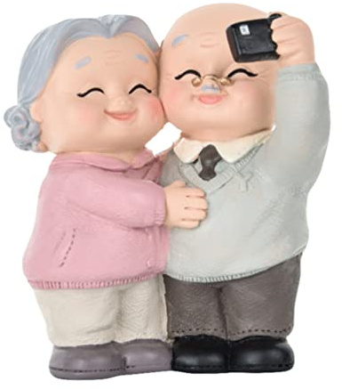 Figure di coppia di anziani Figura di coppia anziana statuette torta nonni vecchie coppie figure torta nonna nonno ornamento desktop per San anniversario decorazione festa