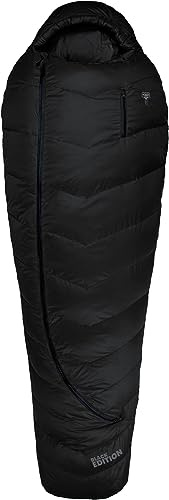 Grüezi bag Biopod DownWool Subzero 185 Black Edition 200 x 77cm für Körpergröße 150-175 cm, Tkomf 2°C/Tlim -4°C Packmaß 19x19 cm