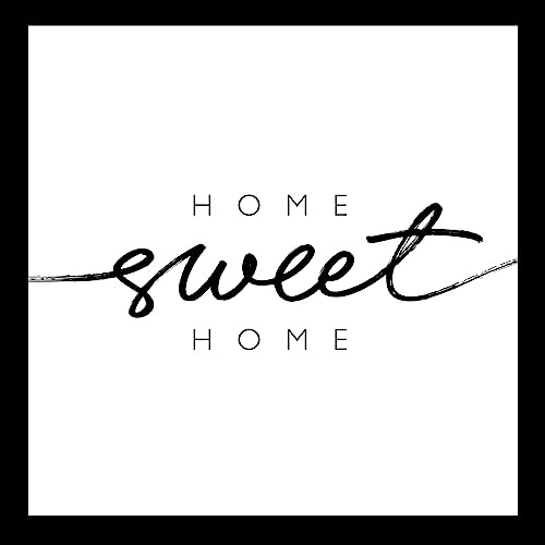 levandeo Wandbild 30x30cm Glasbild Home Sweet Home Schwarz Weiß Wanddeko Spruch Deko Wandobjekt