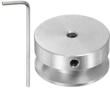 sourcing map Einzelrillen Riemenscheibe Keilriemenscheibe 4mm feste Bohrung 30mm Außendurchmesser Aluminiumlegierung mit Sechskantschlüssel für Bohrmaschine 6mm PU-Rundriemen