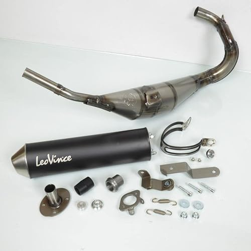 Pot d échappement Leovince compatible avec Moto Gilera 50 RCR 2003 à 2017 3408BN /HM V6 noir passage bas