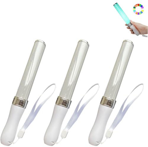 HOUSON 3 bastoncini luminosi a LED da concerto, 15 colori, per matrimoni, rave, feste, Capodanno, regali, Pasqua, compleanno