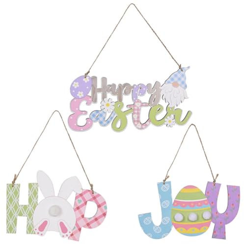 Ostern Themen Decor 3pcs Holz Ostern Hängen Verzierungen Für Jungen Und Mädchen