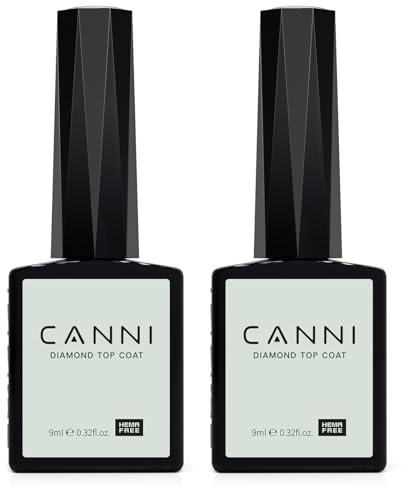 CANNI Überlack Top Coat gel uv High Gloss Gel Nagellack UV LED Gellack Long Lasting High Gloss Gel Polish Top Coat 2 X 9ml