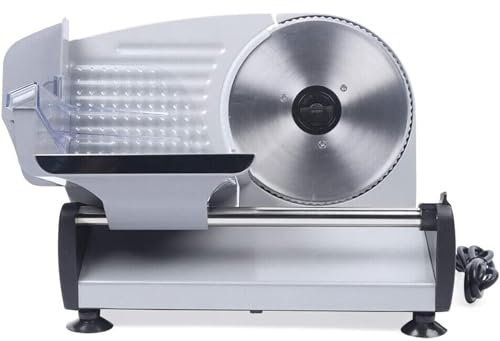 AuLYn Trancheuse Électrique À Viande, en Acier Inoxydable 1-15 Mm, pour Cuisine Commerciale Automatique, Coupe-Viande, pour Viande Congelée, Pain, Coupe-Fromage, Outil De Cuisson De Cuisine