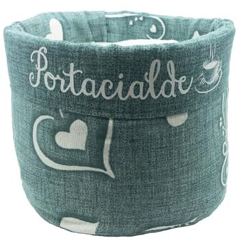 ZENZERO® - PORTA CIALDA in TESSUTO - Porta Caffe, Palette, Zucchero - VARI COLORI disponibili - Pezzi 1 - Colore: (TURCHESE)