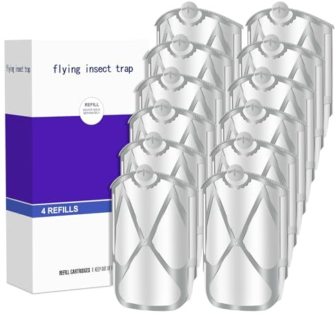 Flintronic Plug in Nachfüllset Ersatz, Set Für Fluginsektenfallen, Fruchtfliegenfalle, Nachfüllkartuschen Set Kompatibel Mit ZEVO M364 Und Max (12 PC)