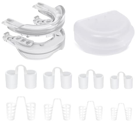 Scettar 8 pcs Anti Ronflement Pince Nez,4 Tailles Dilatateur Nasal Anti Ronflement,Orthese Anti Ronflement Pour résoudre apnée du sommeil orthèse anti-ronflement
