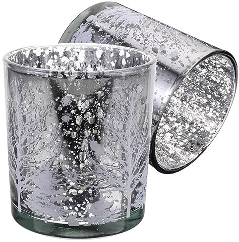 Cabilock 2stücke Glas Teelichthalter Für Weihnachtsbaum Weihnachtsdekoration Zuhause Tischdeko Weihnachten Kerzenhalter Christbaum Party Festivalkerzenhalter