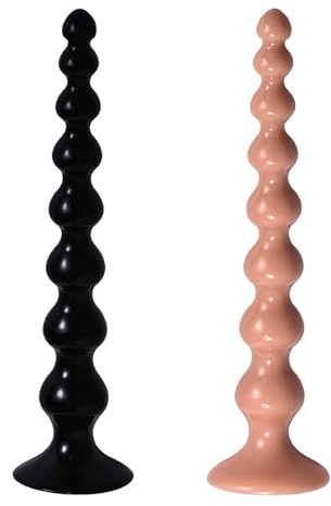 ZWYUAN Extra Lang Anal Plug Analkugeln mit Saugnapf Groß Perlen Buttplug Analdildo G Punkt Prostata Stimulation Anus Dilator Vagina Anal Masturbator SM Sexspielzeug für Männer Frauen Paare（Hautton-S）