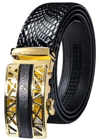 MGHN Gürtel Herren, Ratschengürtel for Herren, Verstellbarer Ratschenledergürtel for Herren, eleganter und lässiger Gürtel mit Verstellbarer Schnalle, Bequeme Passform(110)