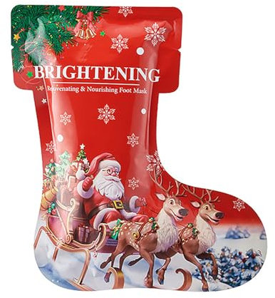 Naolve Christmas Nicotinamide Moisturizing Hand Mask and Foot Mask Gifts Set, Travel Size for Women and Girls, Christmas Hand Mask and Foot Mask for Dry, Dark and Rough Skin (Foot Size)