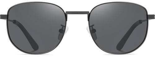 DUCO Quadratische Polarisierte Sonnenbrille für Herren Damen Klassische Vintage Sonnenbrille Metallrahmen Retro Shade 100% UV-Schutz 3042