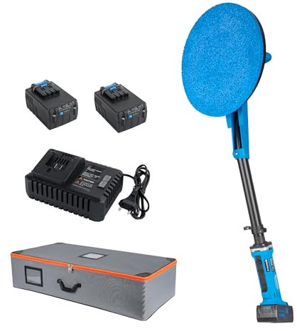 MINOVA Akku Schleifer KD-5340E Akku-Schwamm-Schwimmer AKKU Schleifmaschine mit 2x 18V 5.0Ah Akku,1x Stofftasche, 1x Bodenplatte und Schwammscheibe Ø 350 mm