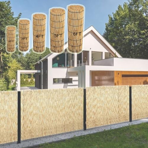 LRHELPBNR Valla De Privacidad Valla Natural Cañizo para Ocultación Y Decoración De Ambientes Rollo Protector Visual Y Privacidad para Balcón, Jardín Y Patio(0.61x5m/2x16.4ft)
