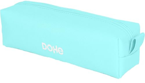 Dohe - Enkelt skolpennfodral - 1 fack, rektangulärt multifunktionspennfodral, 21x5x6 cm, dragkedja, tillverkad av slitstark polyester - SERENITY Green