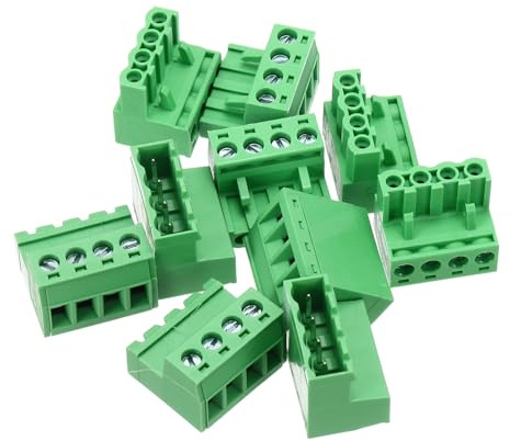sourcing map 5 connettori per morsettiera a vite a 4 pin per montaggio su PCB da 5,08 mm, connettori per circuiti stampati per elettrodomestici, progetti industriali