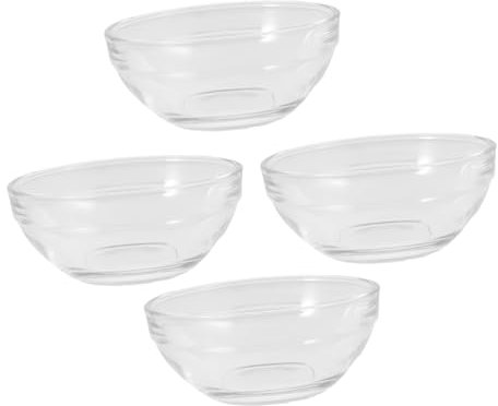 UKCOCO 4 Pièces Mini-bol En Verre Bols à Pincer Bols De Préparation Pour La Cuisson Gobelets à Sauce Bol De Trempette Petits Plats Pour Tremper La Sauce Transparent Un Verre