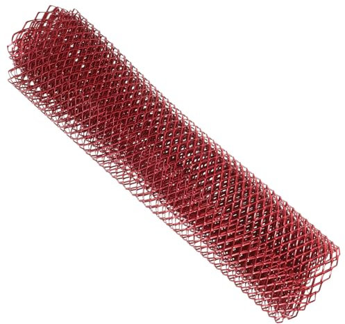 TOPPERFUN Malla De Rejilla Para Coche De Aluminio 100x33 Cm, Rejilla De Parachoques Delantero, Protector Metálico Rojo, Accesorio Exterior Para Automóviles, Mejora Ventilación y Estilo, Uso Automotriz