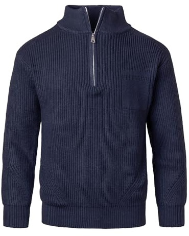 Beryielite Jersey de Felpa para Hombre con Cuello Alto y Cremallera Sudadera con Cremallera 1/4 de Manga Larga Jersey Ligero de Punto Grueso