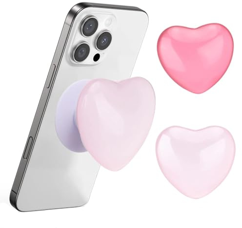 JOOTUEPO Pack de 2 Supports Extensibles, Base et Poignée Extensibles, Support et Portable Coeur à Poignée Extensibles avec Dessus, pour Smartphone Téléphone, Tablettes