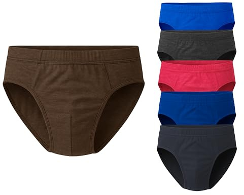 Bahob® Men's Underwear Briefs Ribbed Slips Pants Ultra Soft Sports Cotton Blend Slips Briefs Pants Underwear Small to 5XL