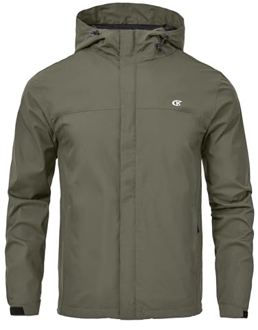 Huayuzh Men's Softshell Jackets Mens Waterproof Jacket Outdoor Lightweight Breathable Windbreaker Hiking Camping Coat