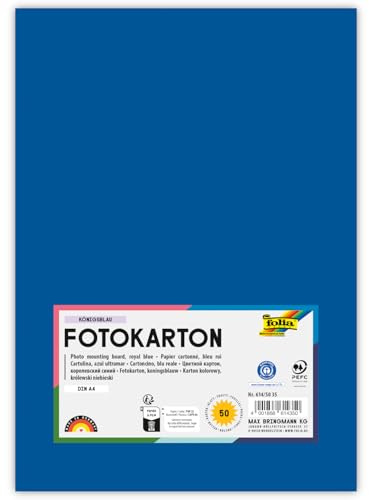 Fotokarton, 50 Bogen, 300 g/qm, DIN A4 (Königsblau)