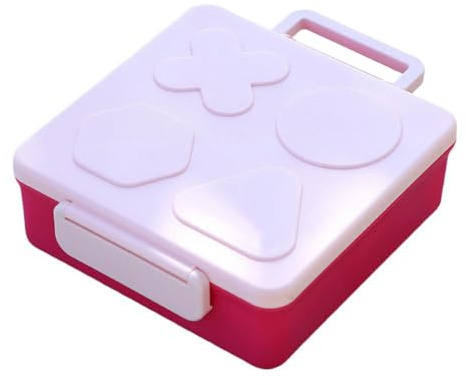 Lonchera aislada con control de temperatura para comidas frías y calientes, contenedor de almacenamiento de alimentos de 3 compartimentos, caja bento de plástico reutilizable para niños, azul/rosa