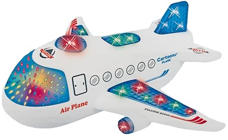 Generico Aereo Giocattolo con Luci Suoni e Movimento Mistero Bump & Go Aereoplano Jumbo Jet Giocattolo con Movimento con luci e Suoni Aereo Grande Luminoso Aerei Luminosi (B)