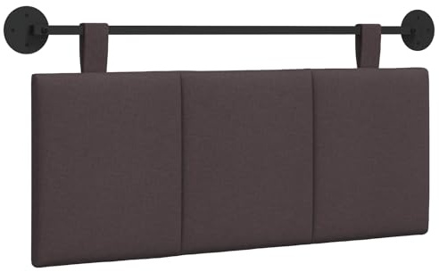 Yisssmeng Hängendes Kopfteil Dunkelbraun 110x55 cm, Gepolstertes Wandkissen mit Metallschiene, Rückenteil aus Stoff für Bett und Schlafzimmer, Modernes Design zum Aufhängen