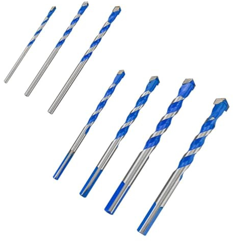 Broca de carburo de 3 mm a 12 mm para azulejos de vidrio, hormigón, ladrillo, madera, metal, alta dureza, resistente al desgaste con evacuación rápida de virutas para reparación del hogar
