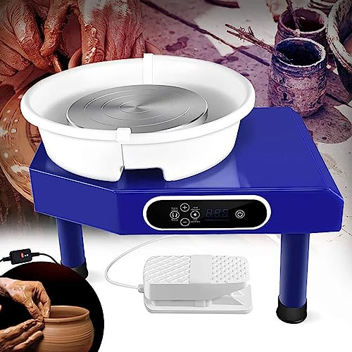 Tornio Da Vasaio Elettrico Da 25 Cm Con Leva A Pedale Regolabile, Kit Di Modellazione Dell'Argilla Fai Da Te Da 350 W Per Adulti E Bambini, Tornio Da Vasaio Motorizzato Reversibile, Macchina Per La F