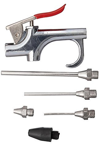 Ausblaspistole mit 5 Aufsätzen/Druckluftpistole Set 6 tlg./Luftpistole, 1/4Zoll