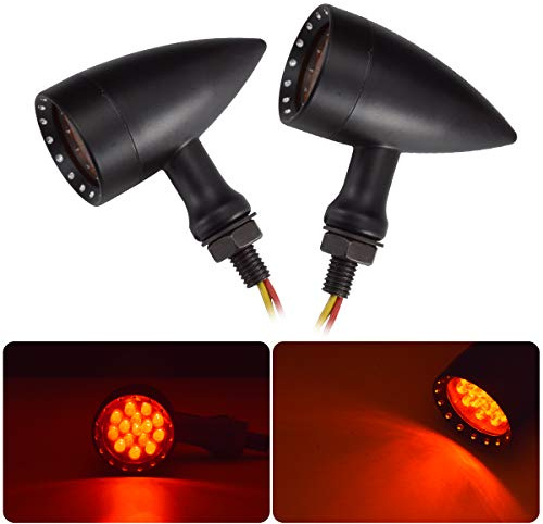 KATUR Motorrad Schwarz Bullet Front Rear Blinker Nebelscheinwerfer Blinker Bremslicht für Harley Motorrad Cruiser Chopper Bobber