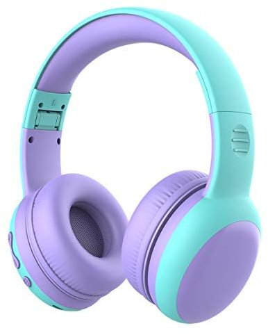 Gorsun Casque Bluetooth Enfant Limitation de Volume á 85dB, Ecouteurs sans Fil avec Microphone pour Enfants, Casque et Ecouteurs Bluetooth sans Fil, Oreillette stéréo Pliable pour Enfants - Pourpre