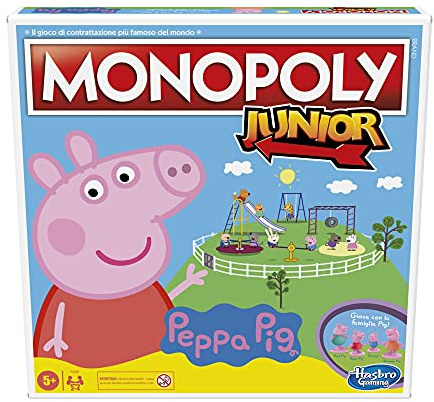 Hasbro Monopoly Junior: Peppa Pig Edition, gioco da tavolo per 2-4 giocatori, per Bambini dagli 5 anni in su