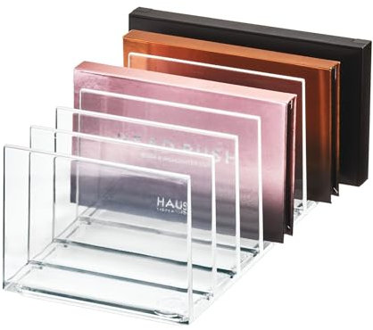 iDesign Make-up Organizer, Make-up Paletten Organizer mit 7 Fächern aus der Signature Series by Sarah Tanno, Kosmetik Aufbewahrung aus Kunststoff für Schmink-Paletten, Transparent