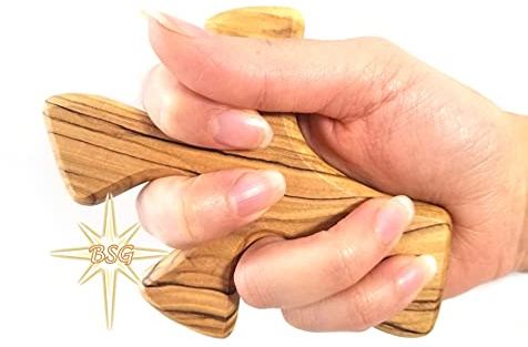 Dacaret Factory Healing Cross | Olive wood | 5'' fits in the hand for praying | Confirmation, First Communion Gifts | Loss of a dear one | Memorial | Christmas Gift (Without Engraving)
