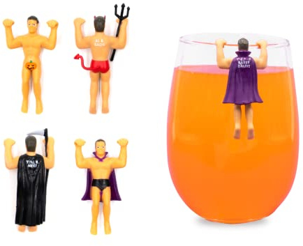 NPW Monster Reusable Drink Markers - Original Drinking Buddies & Wine Glass Charms for Parties - Halloween Party, Girls' Nights & More, Spooky Charms for Halloween, Novelty Gifts (4 Count)
