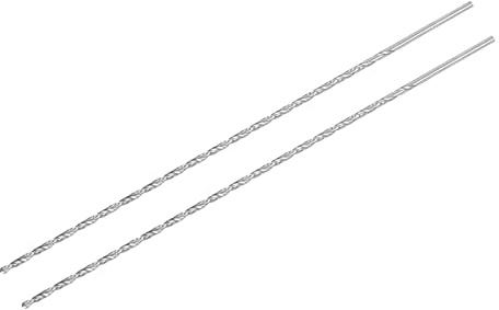 sourcing map HSS (Alta Velocidad Acero) Extra Largo Helicoidales broc*s, 2mm broc* Diámetro 200mm Largo 2uds