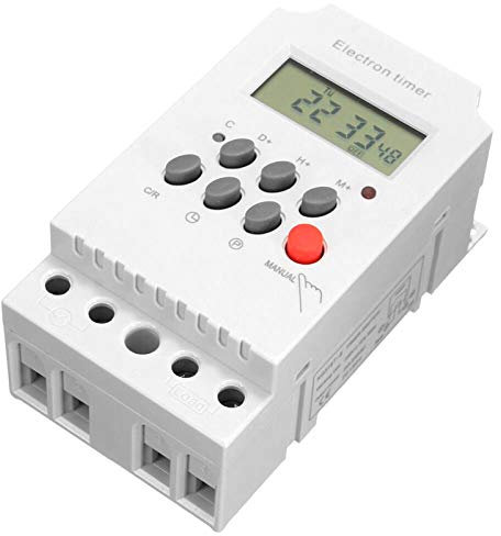 ERYUE Minuterie électronique,AC 220V 25A minuterie Programmable numérique Rail Din minuterie électronique contrôleur de commutateur de Temps avec Horloge d'affichage LCD