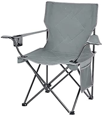 WSNDY Camping Klapphocker Mit Cupholder, Camping Stuhl Tragbarer Outdoor Fauler Stool, Faltbar Hocker Für Angeln Picknick,Grau