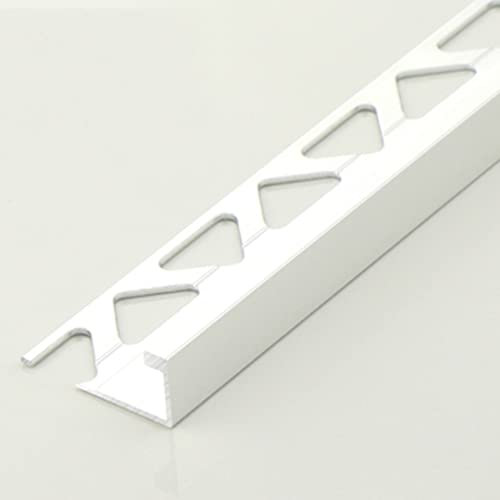 LAIDEPA Flieseneckleiste aus Aluminiumlegierung Hintergrundwand rechtwinklige Metallzierleiste Höhe: 13,9 mm Fliesenprofil Winkel Aluminium Schließkantendichtleiste,Bright Silver,140cm