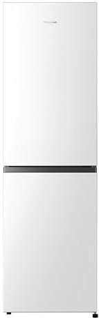 Hisense RB327N4BWE 55cm Freestanding 50/50 Fridge Freezer - 256 litre capacity - Total No Frost -LED Light - Reversible door - Silver - E Rated, H182.4 x W55 x D56.2 (cm)