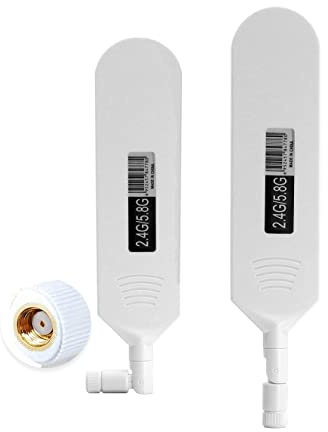 Vecys Dual Band WiFi 2.4GHz 5.8GHz Antenn 12dBi High Gain Rundstrålande Glue Stick RP SMA Hane Connector Antenn för WiFi Router Trådlöst Nätverkskort (Vit, 2PCS)