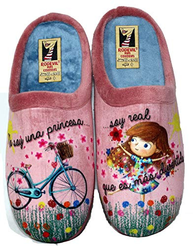 Rodevil Zapatillas rosas estar por casa cómoda mujer. Frase bonita y positiva (38)