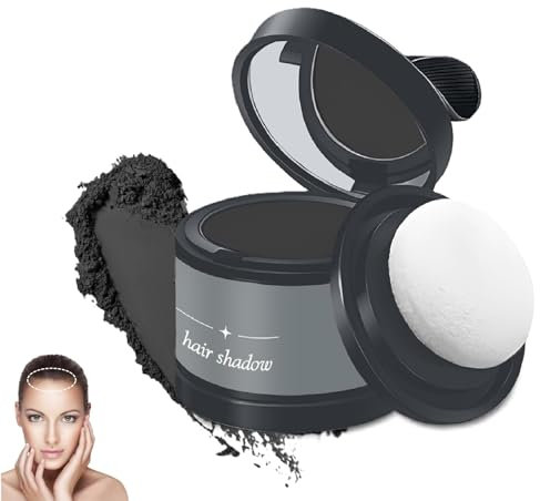 Ritocco Ricrescita Capelli,Polvere per Capelli Waterproof Correttore,Correttore per Radice dei Capelli,Polvere per Ritocchi Radici,per Infoltimento Capelli,Nasconde la Perdita di Capelli,Nero