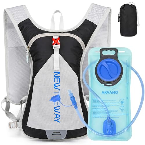 Arvano Leggero Zaino Idratazione, Zaino Corsa con Sacca Idrica 2l, Pieghevole Piccolo per Ciclismo, Mtb, Trail Running, Trekking, Escursionismo, Viaggio per Uomo Donna